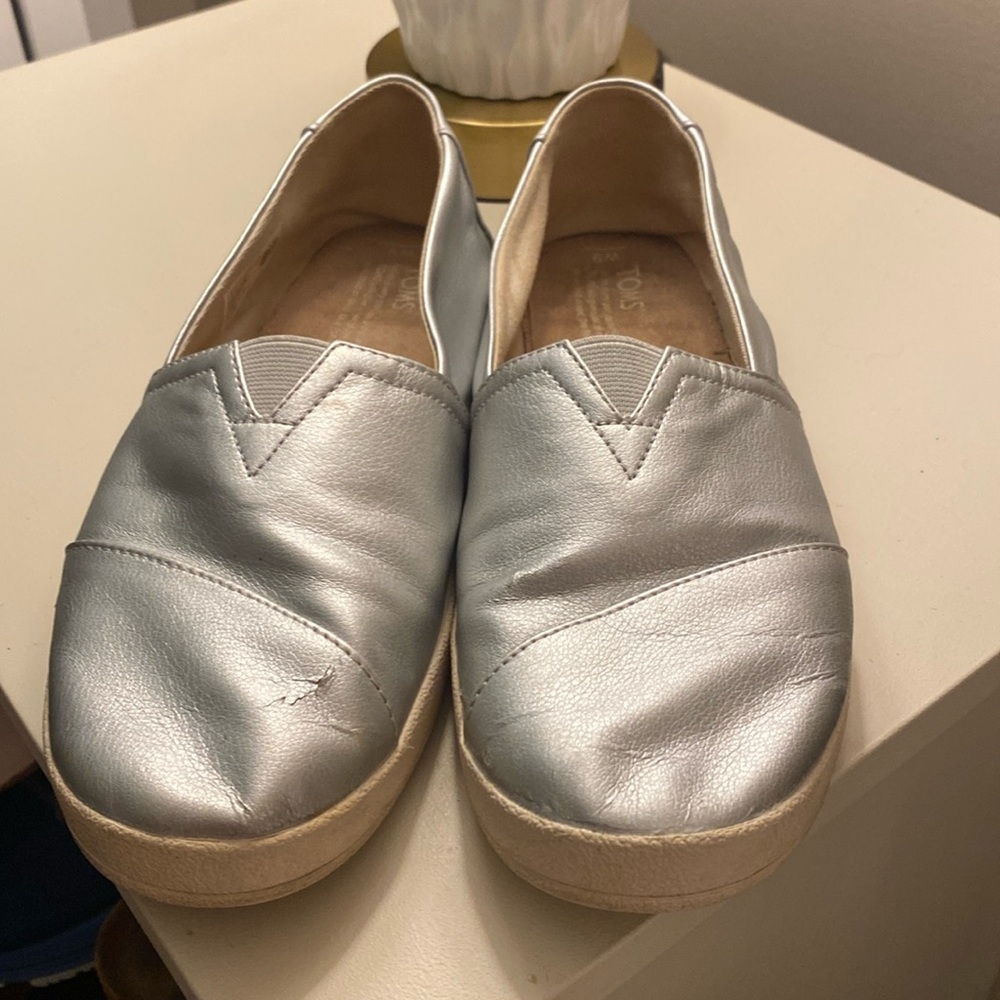 Toms silver platforms
